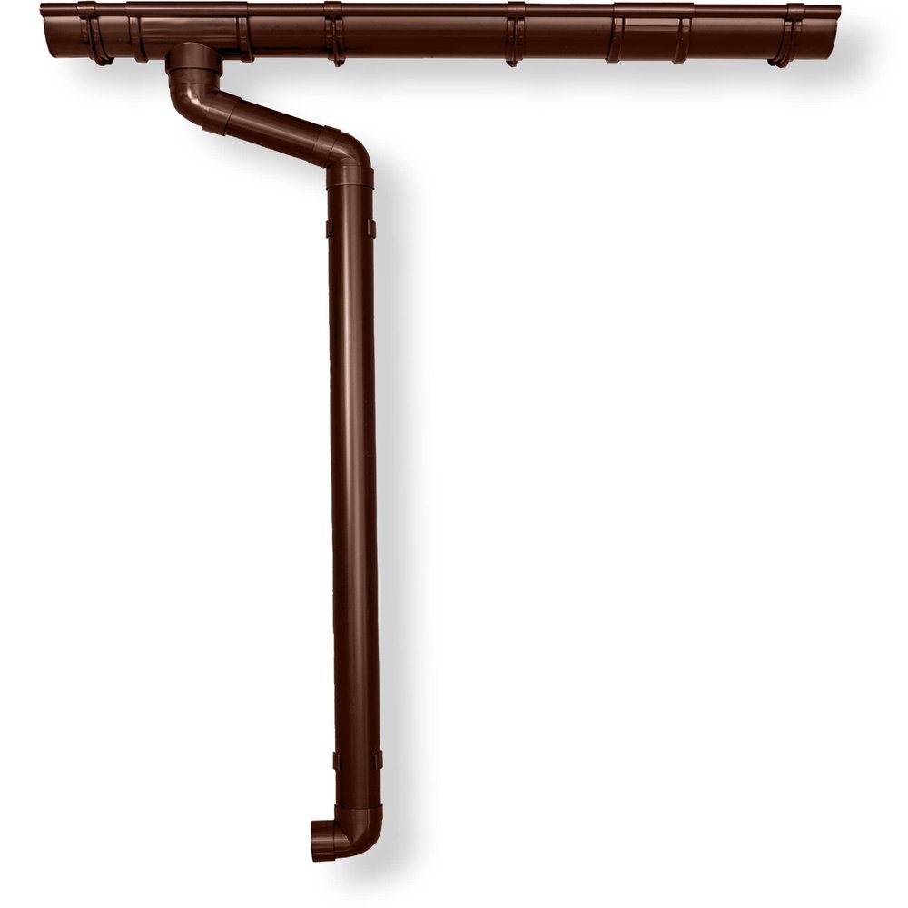 RG 100 Brown Gutter Set, 600 cm, Two-Sided