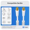 HB-DIGITAL 5 m TV Antenna Cable, IEC Plug to IEC Socket, Coaxial, HDTV, 4-Fold Shielding, 2 Ferrite Cores, DVB-T/T2, DAB, White view 4