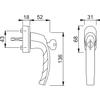 HOPPE Atlanta Window Handle, 7 x 37 mm Spindle, Locking Cylinder RC 2, Silver, 2545451 view 2