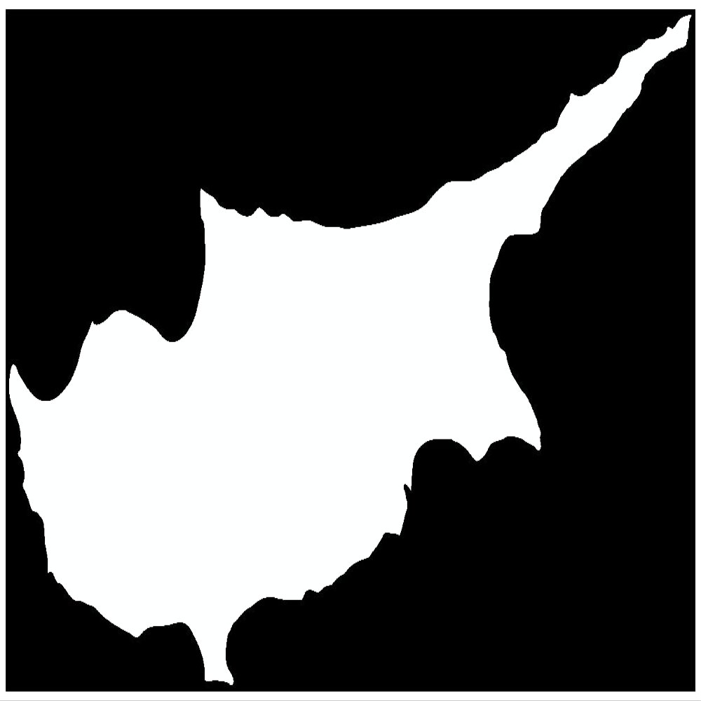 Samunshi Cyprus Island Wall Decal 80 x 48 cm White