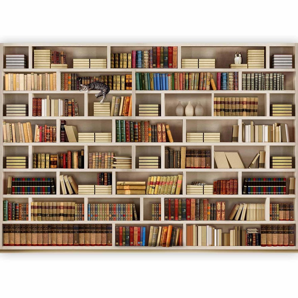 murando Non-Woven Library Photo Wallpaper, 400 x 280 cm, Bedroom, Living Room