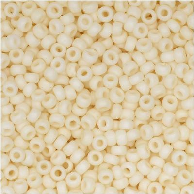 Miyuki Round Rocaille Seed Beads Size 11/0 8.5g Matte Opaque Cream