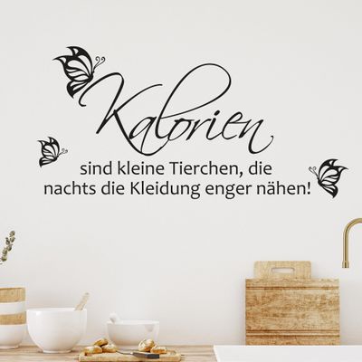 GRAZDesign Kitchen Wall Decal, “Calories Are Little Animals,” 116 x 57 cm, 083 Hazelnut Brown