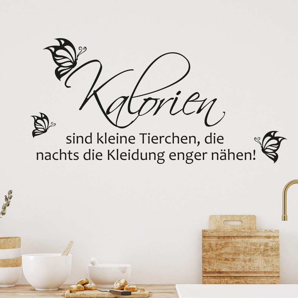 GRAZDesign Kitchen Wall Decal, “Calories Are Little Animals,” 116 x 57 cm, 083 Hazelnut Brown