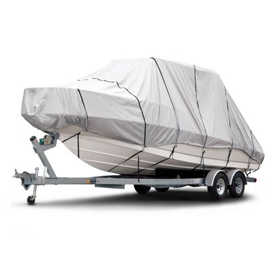 Budge 600-Denier Boat Cover for Hard-Top / T-Top Boats B-621-X5 (45.7–50.8 cm Long), Gray