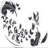 GRAZDesign Bedroom Feather & Butterflies Wall Decal, Dark Gray, 48 x 30 cm view 2