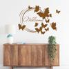 GRAZDesign Hallway Welcome Butterfly Wall Decal, Welcome Quote, 58 x 40 cm, 054 Turquoise view 1