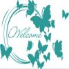 GRAZDesign Hallway Welcome Butterfly Wall Decal, Welcome Quote, 58 x 40 cm, 054 Turquoise view 2