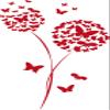 GRAZDesign Wall Decal Dandelion Butterflies - 101 x 57 cm / 031 Red view 2