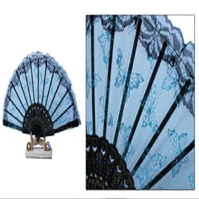 Yudu Transparent Hand Fans with Lace, Set of 10