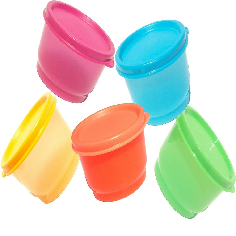 Tupperware Snack Cup Lunch Set of 5 Small Bowls in Hard-to-Find Colors