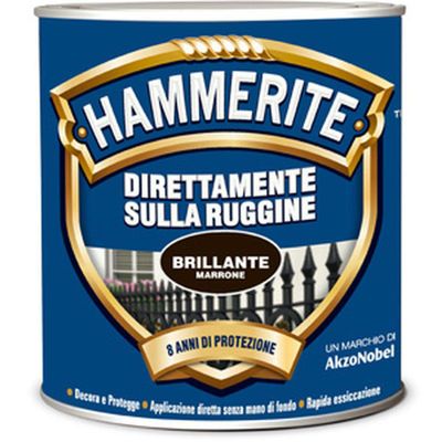 HAMMERITE Direct to Rust Metal Protective Paint, Glossy, Brown, 0.750 L