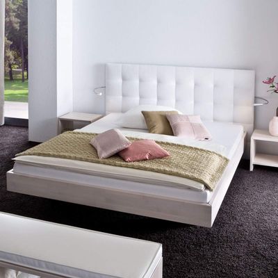 Hasena Wood Line Beech Bed with Sogno Wall Panel, 140 x 200 cm