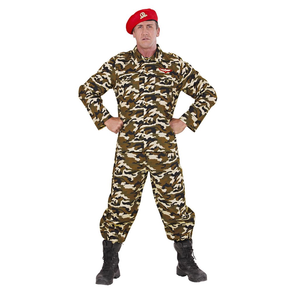 W WIDMANN MILANO Party Fashion Soldier Costume, Camouflage Uniform, Military Sergeant, Carnival Costume