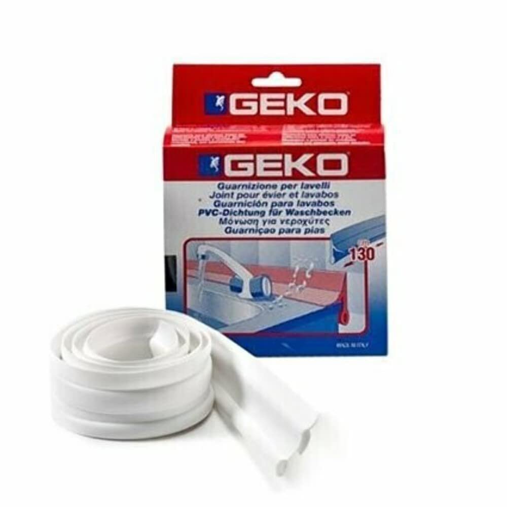 Geko Guarny PVC Kitchen Sink Strip, 51.2 in, White, Boxed