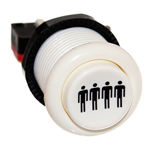 Player Start Button with Microswitch, 1–4 Player Selection, White, 4-Player