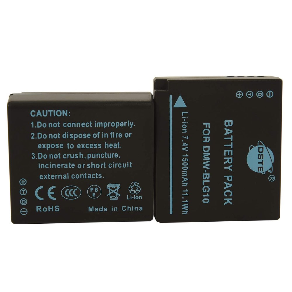 DSTE 2-Pack Replacement Batteries Compatible with Panasonic DMW-BLG10, DMW-BLE9, DMW-BLE9E LUMIX Cameras