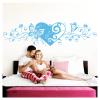 Grandora Self-Adhesive Flower Vine Heart Wall Decal, Light Blue, 116 x 29 cm view 1