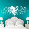 Grandora Self-Adhesive Flower Vine Heart Wall Decal, Light Blue, 116 x 29 cm view 2