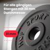 Hop-Sport Cast Iron Weight Plate Set 30 kg (2 x 15 kg), 31 mm Hole Diameter, for Standard 30 mm Barbell Bars view 2