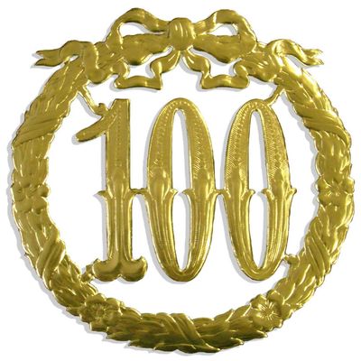 Anniversary Number 100, 24 cm, Gold, Anniversary Wreath