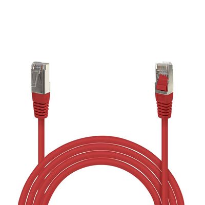 Waytex 33523 Shielded CAT6 RJ45 Network Cable, 5 m, Red