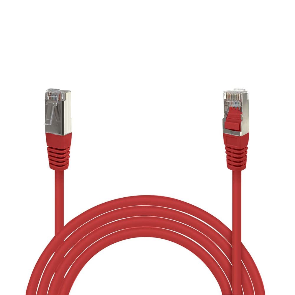 Waytex 33523 Shielded CAT6 RJ45 Network Cable, 5 m, Red