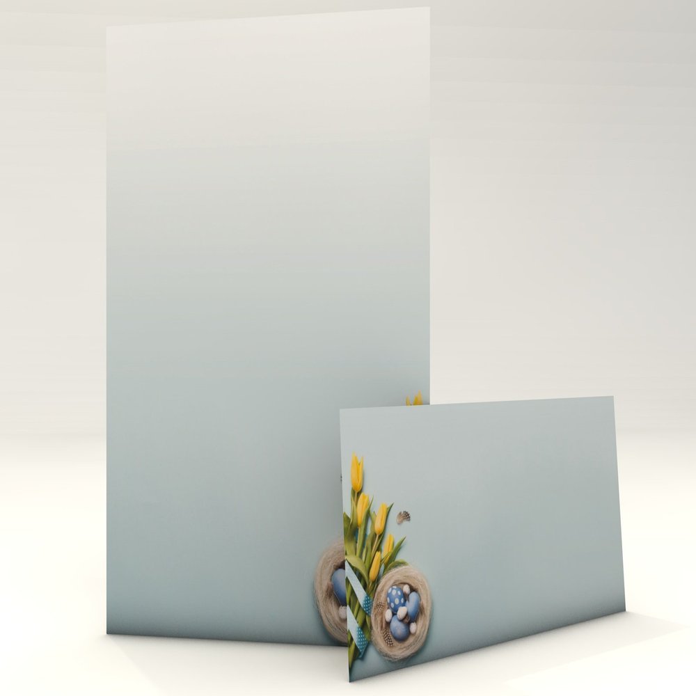 Easter Nest with Tulips Letter Paper Set, 100 A4 Sheets and 100 Matching Envelopes