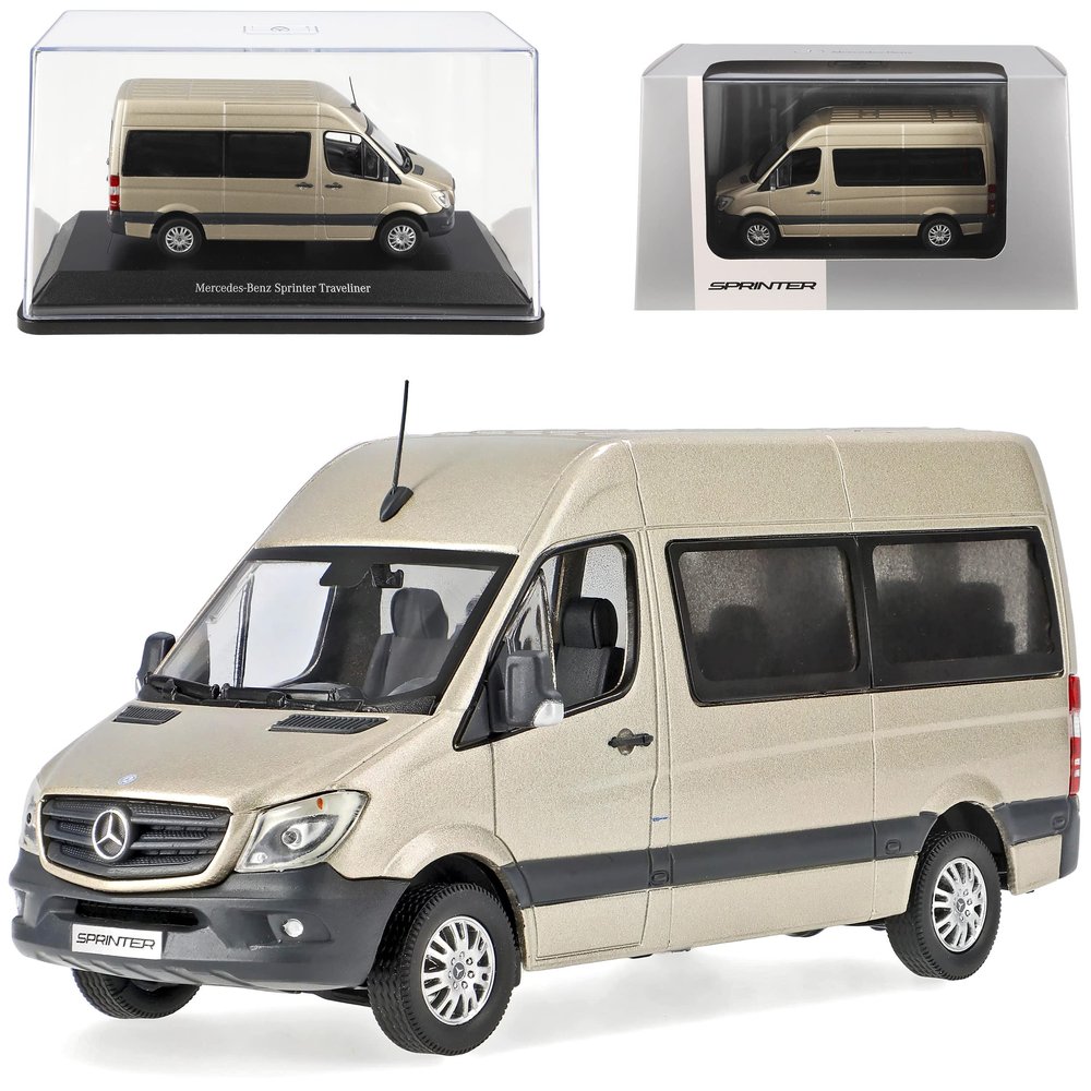 Premium ClassiXXs Mercedes-Benz Sprinter W906 Passenger Van, Pearl Silver, 1:43