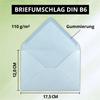 50 DIN B6 Folded Cards with Envelopes, Light Blue, 115 x 170 mm view 4