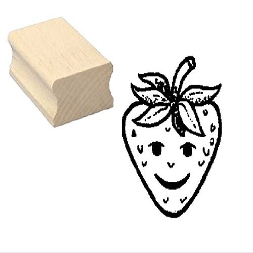 Cute Strawberry Stamp with Face