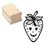 Cute Strawberry Stamp with Face view 1