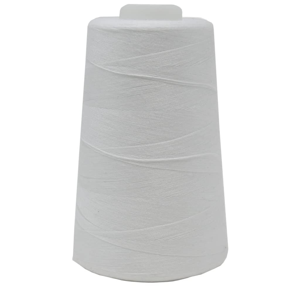 BIG-SAM Overlock Thread, 3,000 Yards, Approx. 2,743 Meters, 126 White