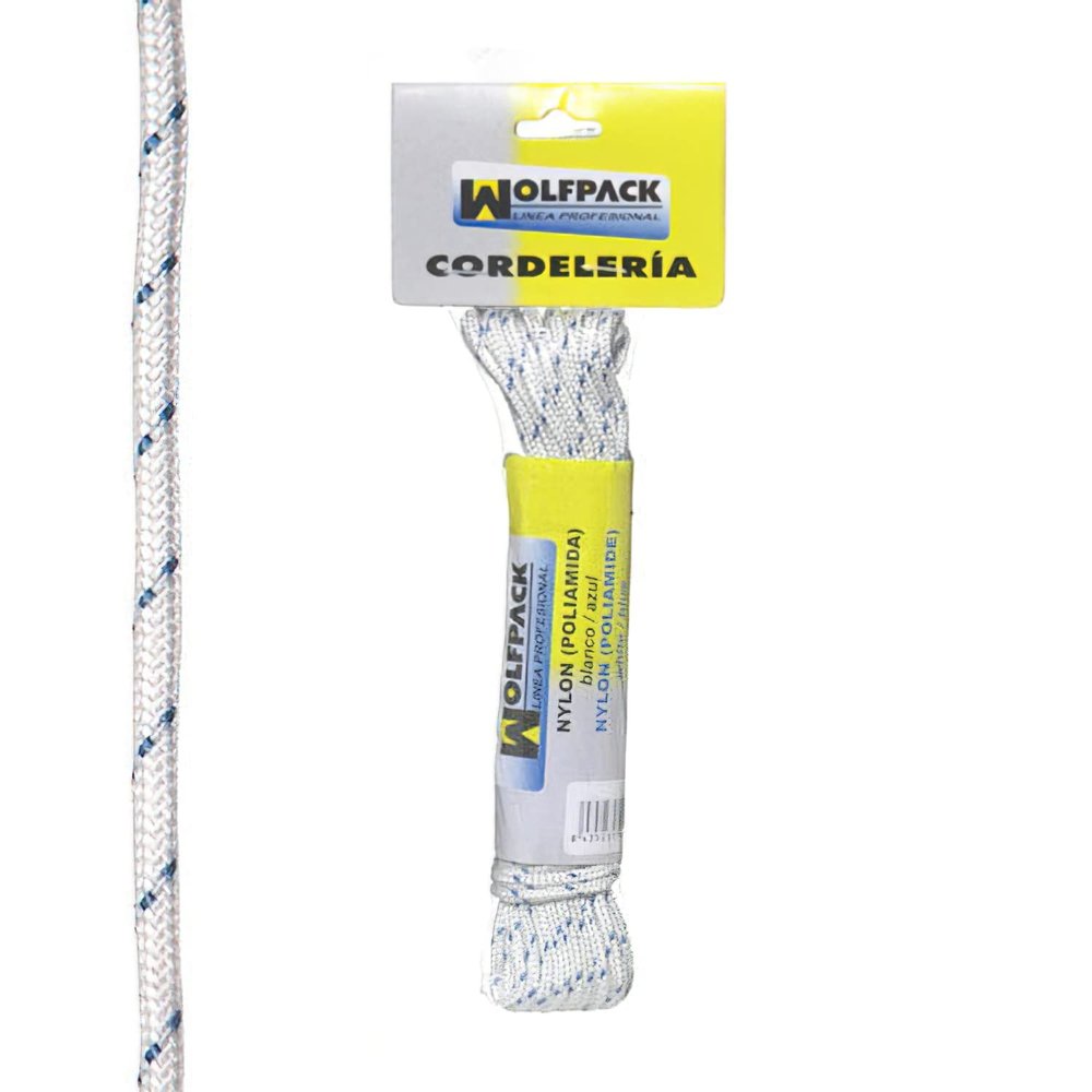 Wolfpack 16010060 High-Modulus Nylon Rope, Black/Blue, 10 m Roll