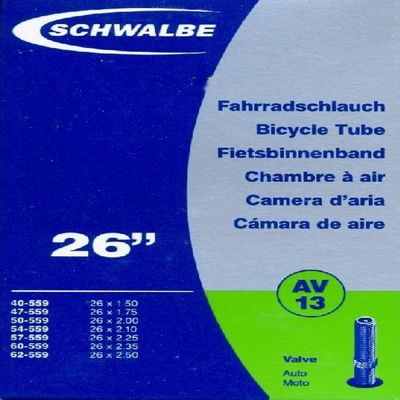 Schwalbe AV13 OEM Inner Tube 26 x 1.5–2.5, 40/62-559, Schrader Valve