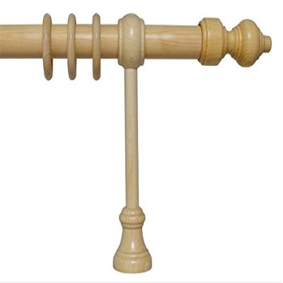 iso-design Filigrano Wooden Curtain Rod, 28 mm Diameter, Pine, Multiple Sizes, 360 cm Center-Split