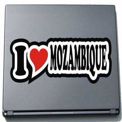 INDIGOS UG I Love Heart Decal Sticker Laptop Skin 210 mm I Love Mozambique