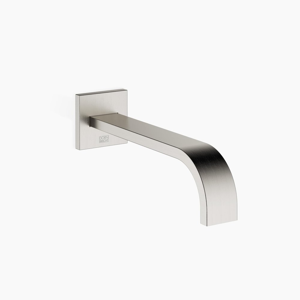Dornbracht MEM Wall-Mounted Tub Spout, 1/2 in., 220 mm Projection, 13801782-06, Brushed Platinum