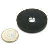 magnets4you Rubber-Coated Magnetic System with Hole, 43 mm, Approx. 10 kg Holding Force view 1