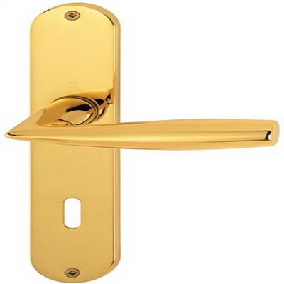 Hoppe Vitria M1515/302 Long-Plate Door Handle Set, Brass F71 OB, 72 mm, DIN L/R