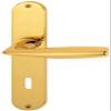 Hoppe Vitria M1515/302 Long-Plate Door Handle Set, Brass F71 OB, 72 mm, DIN L/R view 1