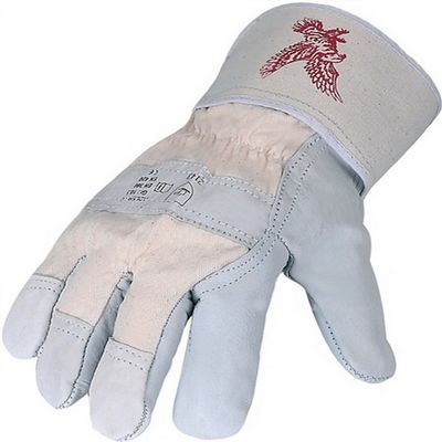 Natural Lined Cowhide Grain Leather Gloves, Size 10.5, 12 Pairs
