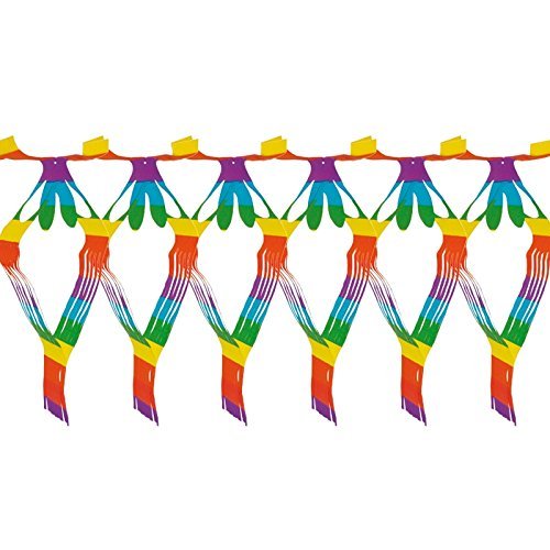Everflag Maxi Rainbow Fringe Garland, 6 m Long, Flame-Retardant