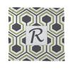 Manual Woodworker's & Weavers Coral Fleece Throw, 30 x 40 in, Monogrammed Letter R, Gray Honeycomb Pattern view 1