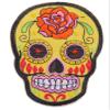 Skull Patch, Iron-On or Sew-On Applique, Mexico Skull, Yellow, 8.5 cm view 1