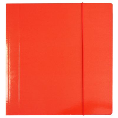 10 A4 Elastic Folders / Corner-Fastener Folders, Red High-Gloss Cardstock