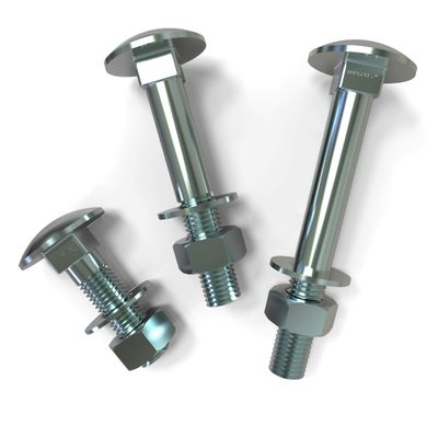 AUPROTEC Carriage Bolts M5–M12 with Nuts and Washers, 10 pcs M12x60