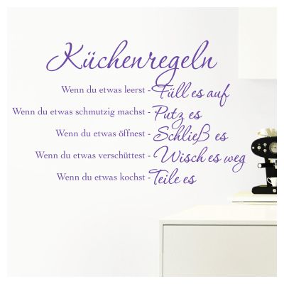 Grandora Kitchen Rules Wall Decal | Lavender | 94 x 58 cm | Removable Self-Adhesive | W957