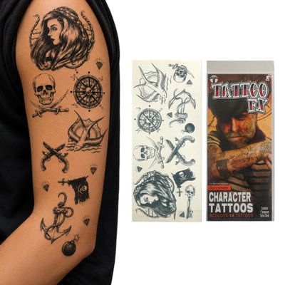 Tinsley Transfers Pirate Tattoos for Adults