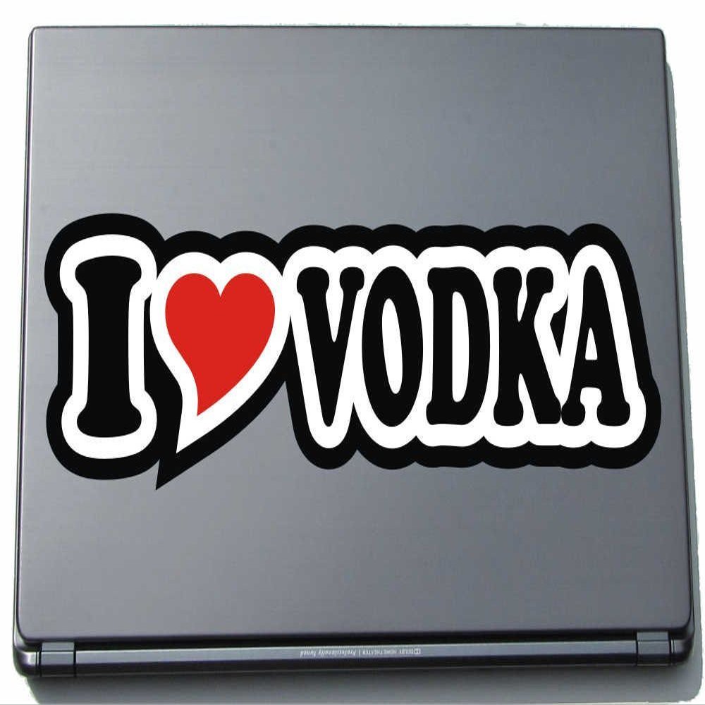 INDIGOS UG I Love Vodka Laptop Sticker, 210 mm - Notebook Skin Decal for Laptop Lids